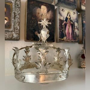 Silver Spanish Colonial Style Crown Christmas Tree Topper